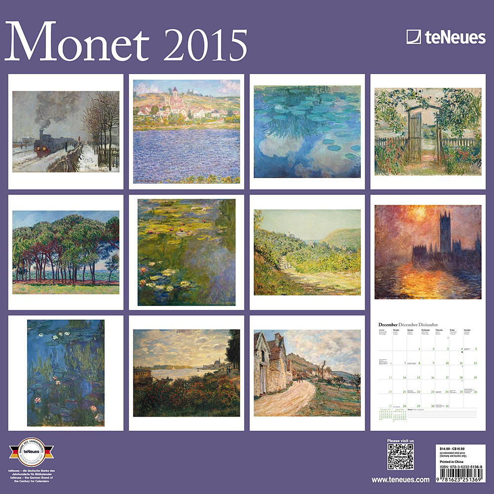 Monet 2015 calendar