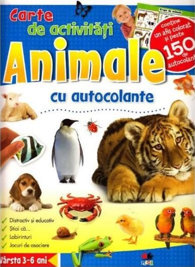 Animale - Carte de activitati cu autocolante