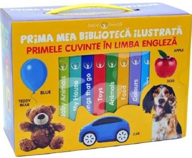 Prima mea biblioteca ilustrata. Primele cuvinte in limba engleza. Cutie 8 carticele