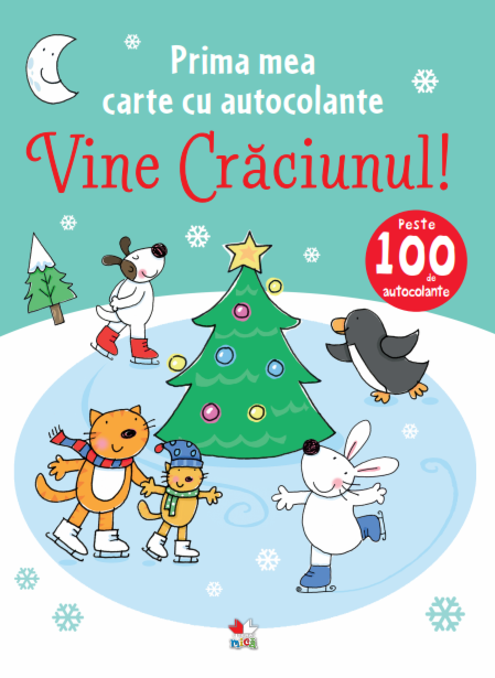 Prima mea carte cu autocolante. Vine Crăciunul!