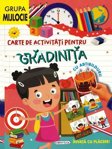 Carte de activitati pentru gradinita, cu abtibilduri. Grupa mijlocie