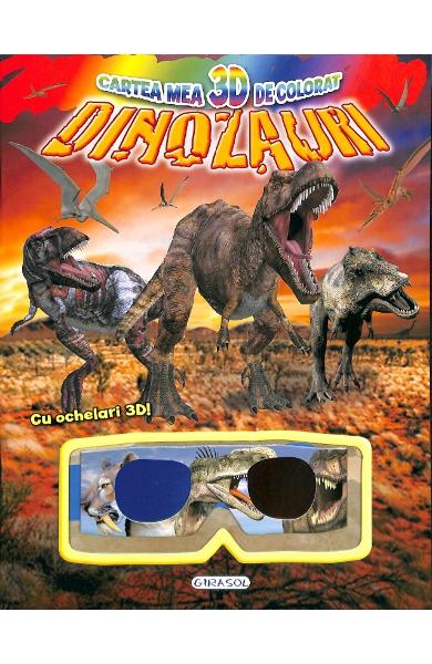 Cartea mea 3D de colorat: Dinozauri