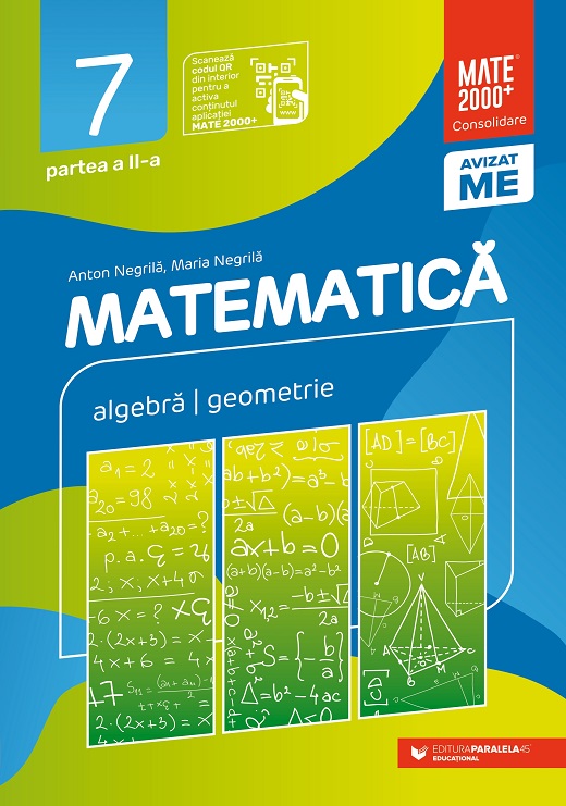 Matematică. Algebră, geometrie. Clasa a VII-a. Consolidare. Partea a II-a