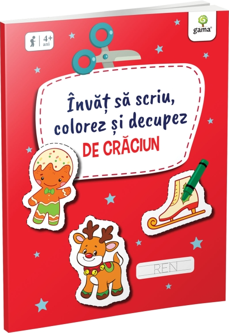 Învăț să scriu, colorez și decupez de Crăciun