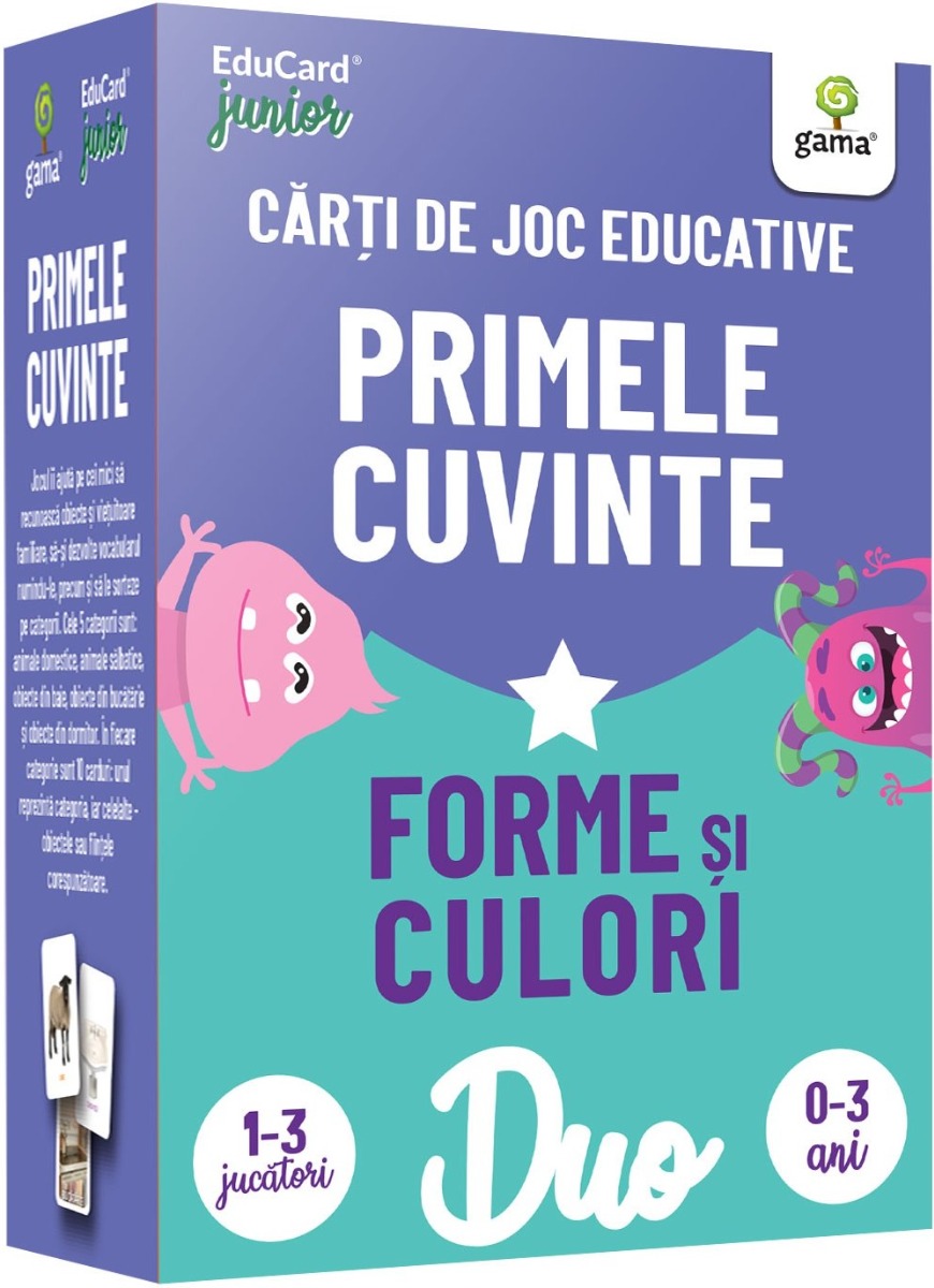 Primele cuvinte. Forme si culori. Carti de joc educative