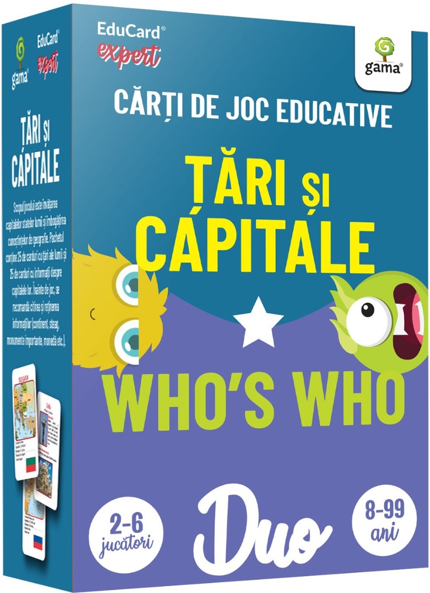 Tari si capitale. Who\'s Who. Carti de joc educative