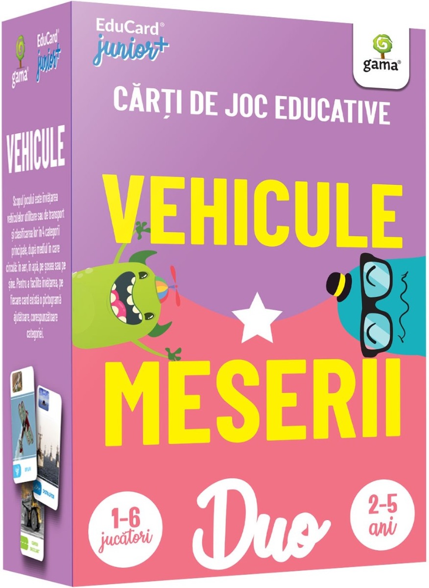 Vehicule. Meserii. Carti de joc educative