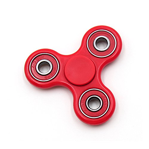 Fidget spinner clasic rosu cu rulmenti rosii (jucarie anti-stres)