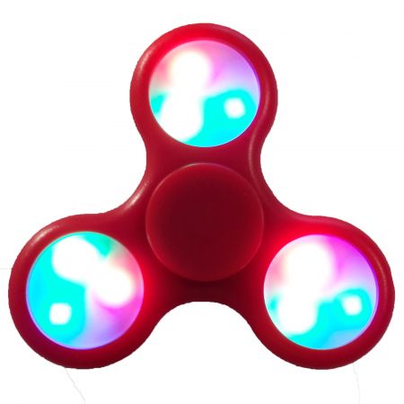 Fidget spinner clasic rosu cu lumini (jucarie anti-stres)