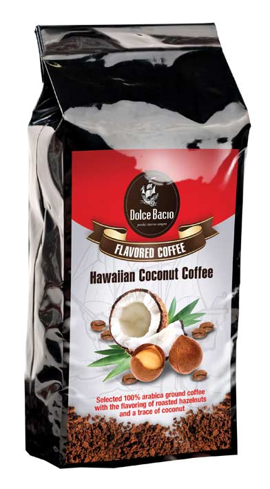 Cafea macinata cu aroma de nuca de cocos si alune prajite, 200 grame