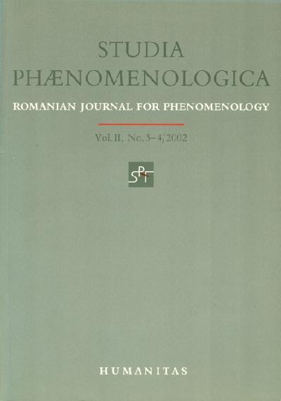 Studia Phaenomenologica, vol II, No 3-4 / 2002