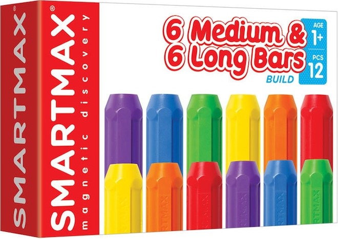 Joc magnetic SmartMax. Set de 6 bare lungi si 6 bare scurte