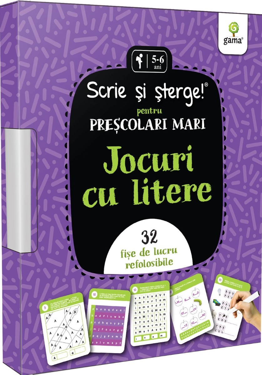 Jocuri cu litere. Pentru preșcolari mari. Scrie si sterge