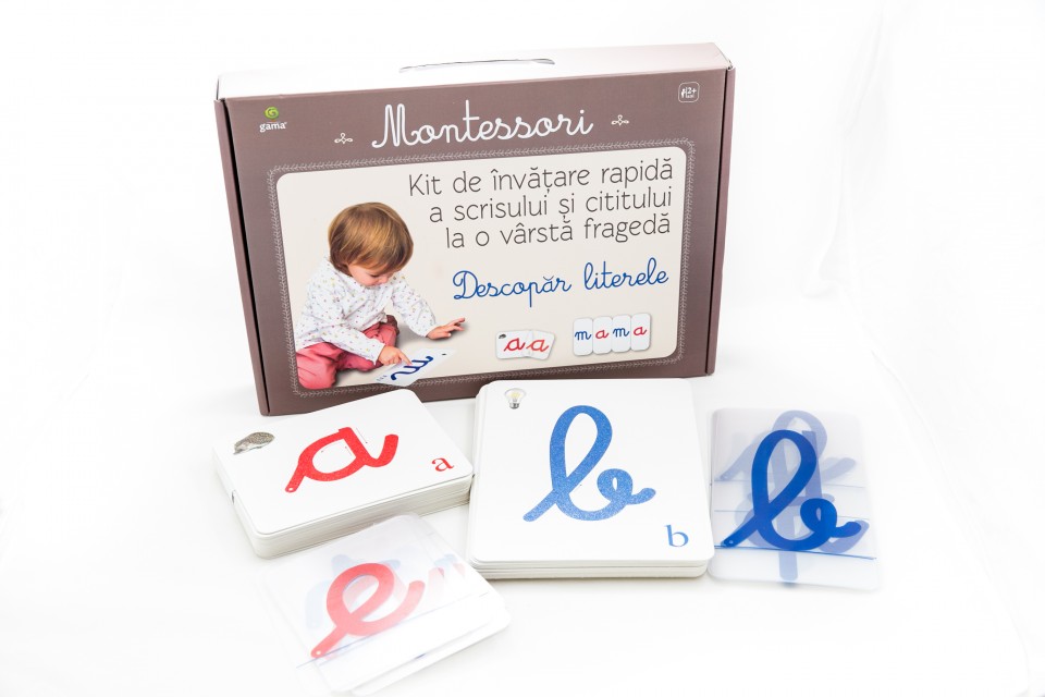 Montessori. Descopar literele . Kit de invatare rapida a scrisului si cititului la o varsta frageda