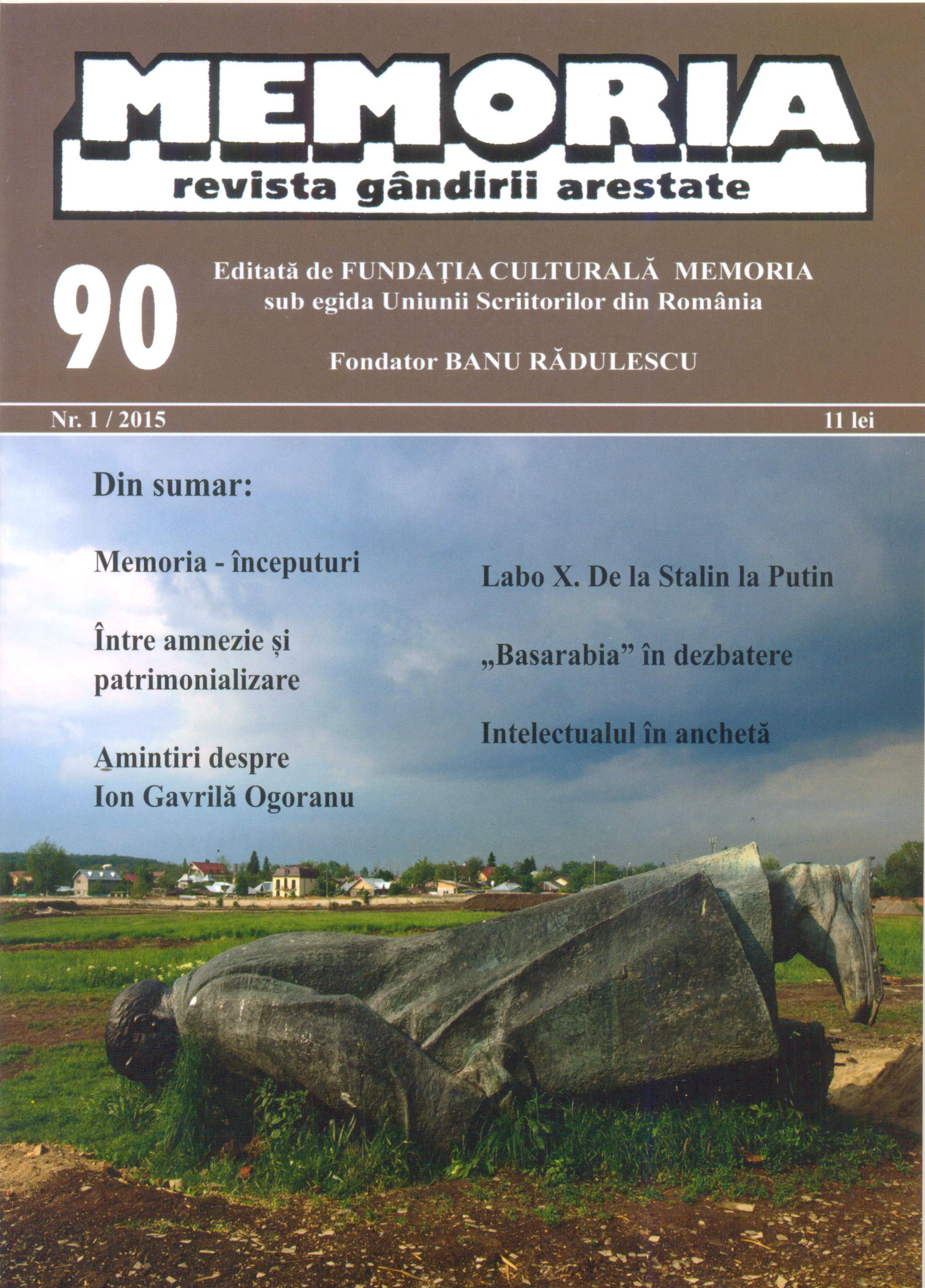 Memoria. Revista gandirii arestate, nr. 90 (1/2015)