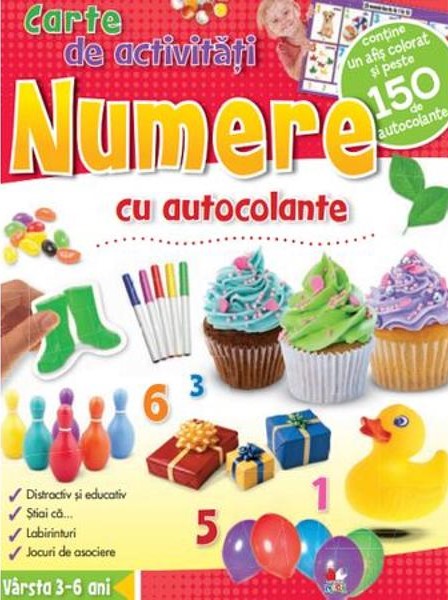 Numere. Carte de activitati cu autocolante