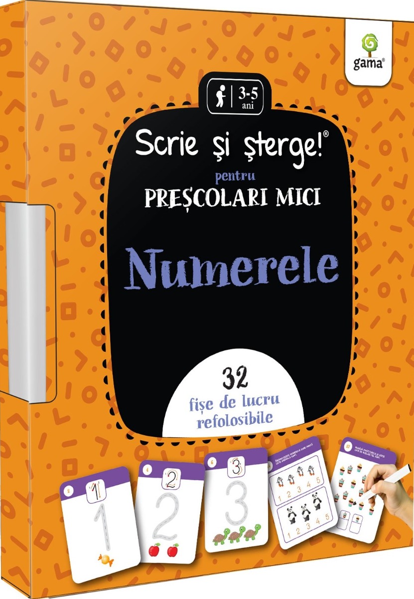 Numerele. Pentru preșcolari mici. Scrie si sterge