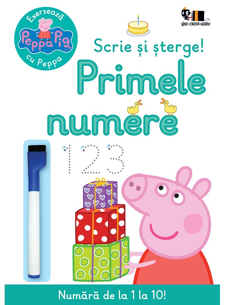 Peppa Pig: Exersează cu Peppa. Scrie și șterge! Primele numere