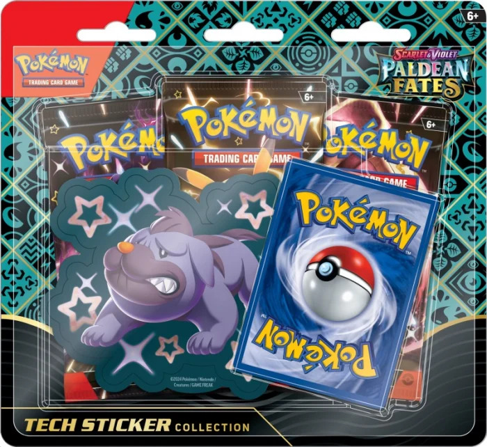 Pokemon - Scarlet & Violet 4.5 Paldean Fates Shiny Fidough Tech Sticker Collection Blister Pack