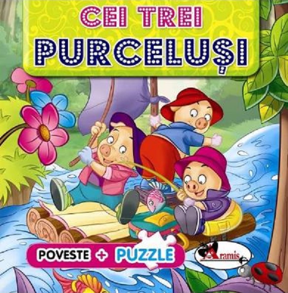 Poveste + Puzzle: Cei trei purcelusi