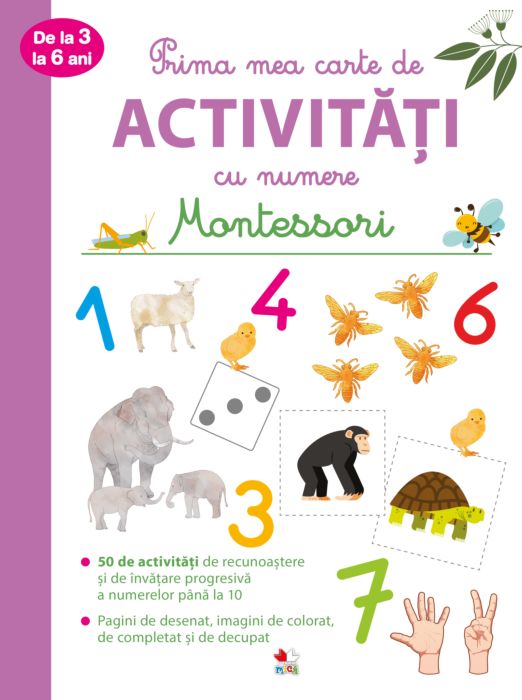 Prima mea carte de activități Montessori cu numere (de la 3 la 6 ani)