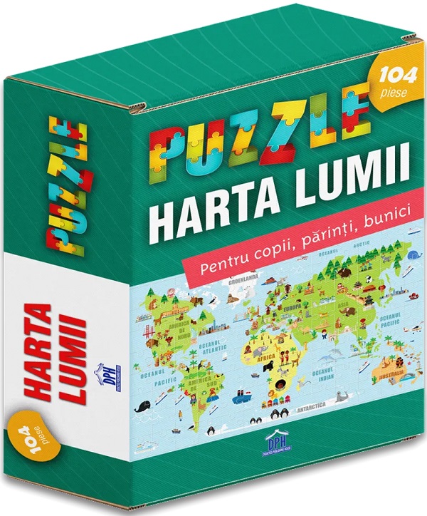 Harta lumii. Puzzle 104 piese