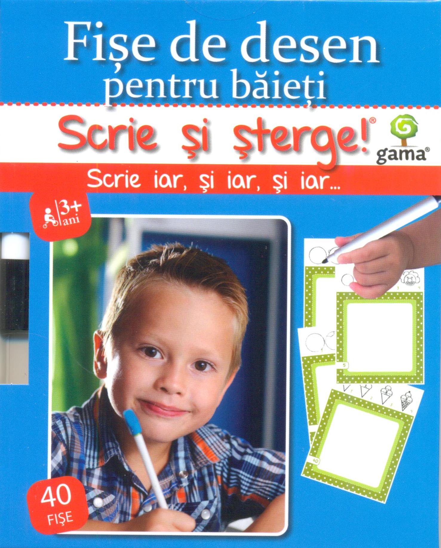 Fise de desen pentru baieti. Scrie si sterge!