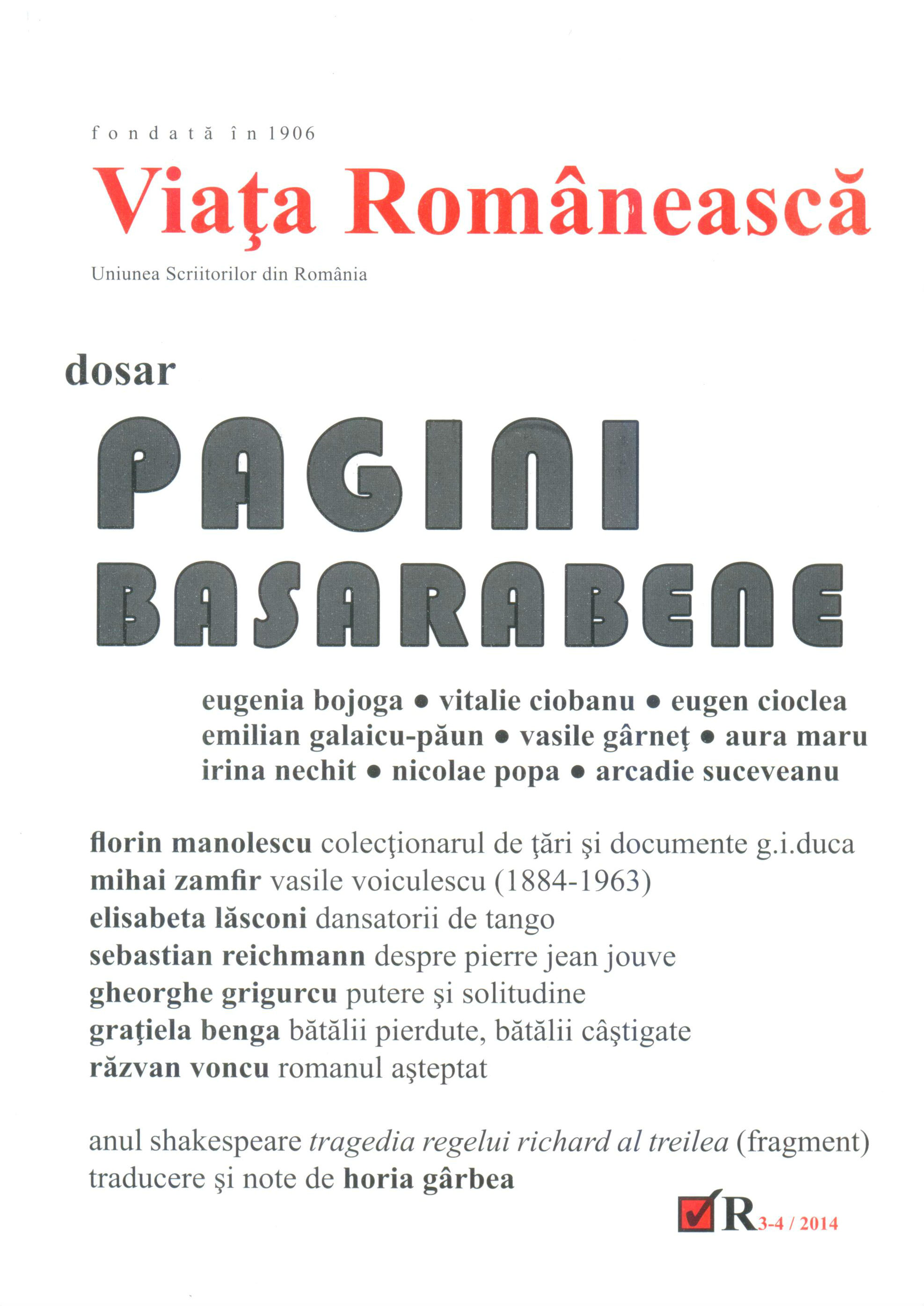 Revista Viata Romaneasca Nr.3-4