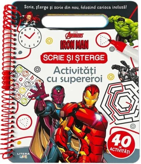 Marvel. Avengers. Iron Man. Scrie si sterge. Activitati cu supereroi