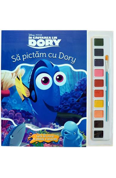 Sa pictam cu Dory - Carte de colorat cu pensula si acuarele