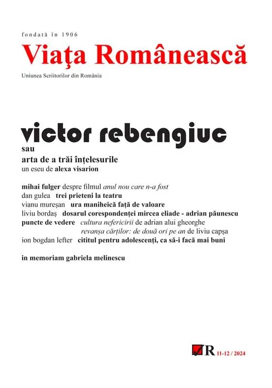 Revista Viața Românească 11-12 / 2024