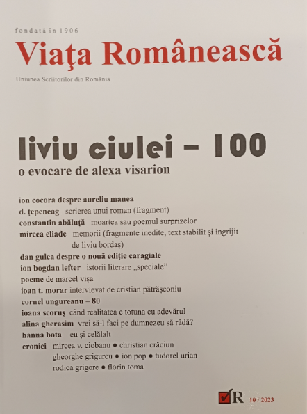 Revista Viața Românească nr. 10/2023